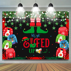 Lofaris Christmas Sweater Lets Get Elfed Up Holiday Backdrop