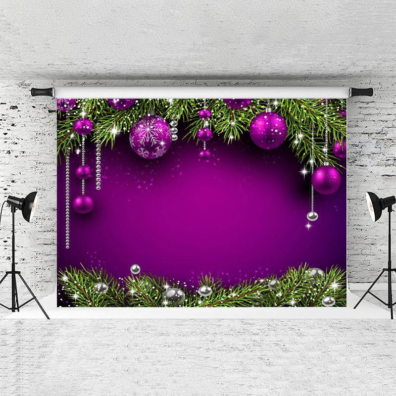 Lofaris Christmas Tree Decoration Balls Glitter Photo Backdrops