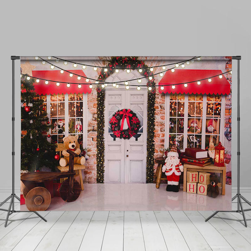 Lofaris Christmas tree Santa Claus light backdrop