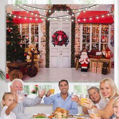 Lofaris Christmas tree Santa Claus light backdrop