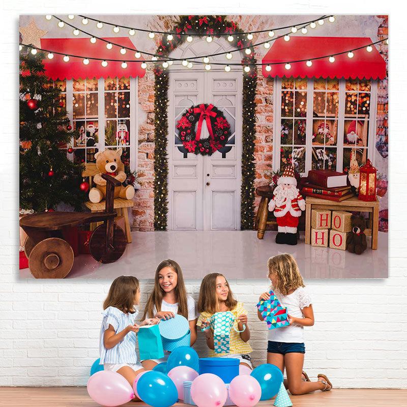 Lofaris Christmas tree Santa Claus light backdrop