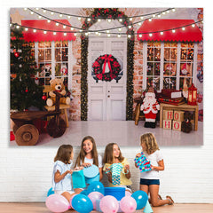 Lofaris Christmas tree Santa Claus light backdrop