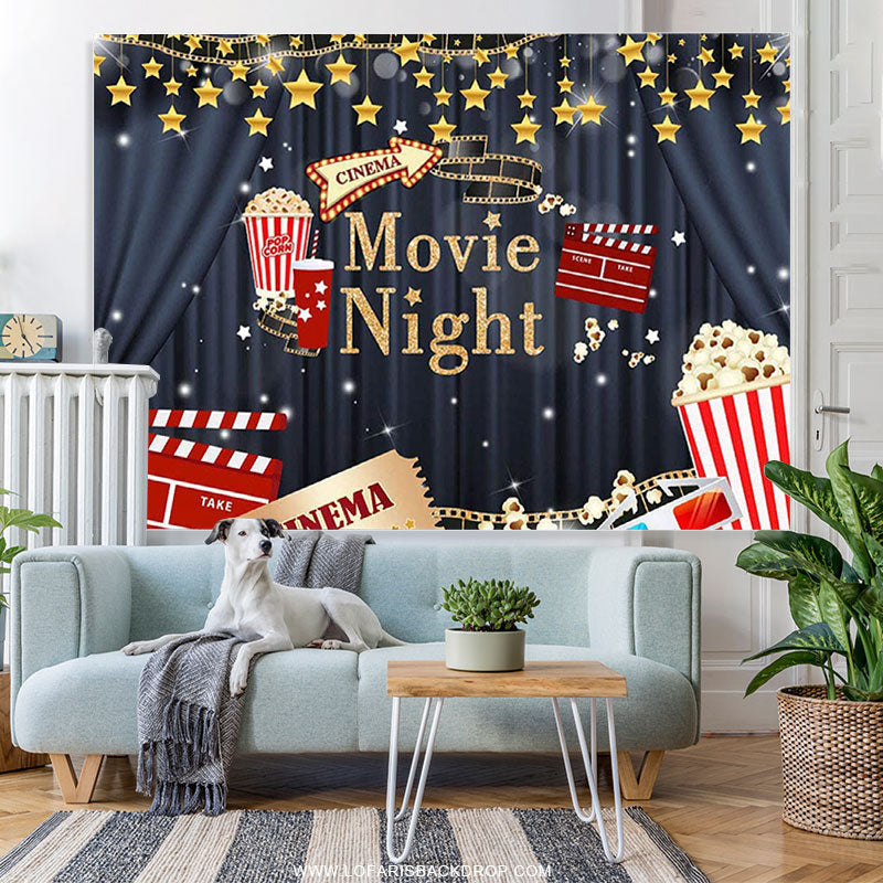 Lofaris Cinema Movie Night Birthday Backdrop For Decoration