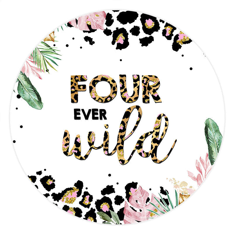 Lofaris Circle Four Ever Wild Glitter Birthday Party Backdrop