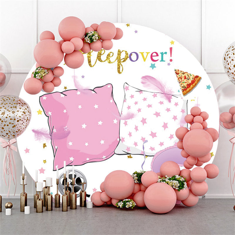 Lofaris Circle Gold Glitter Heepover Happy Birthday Backdrop
