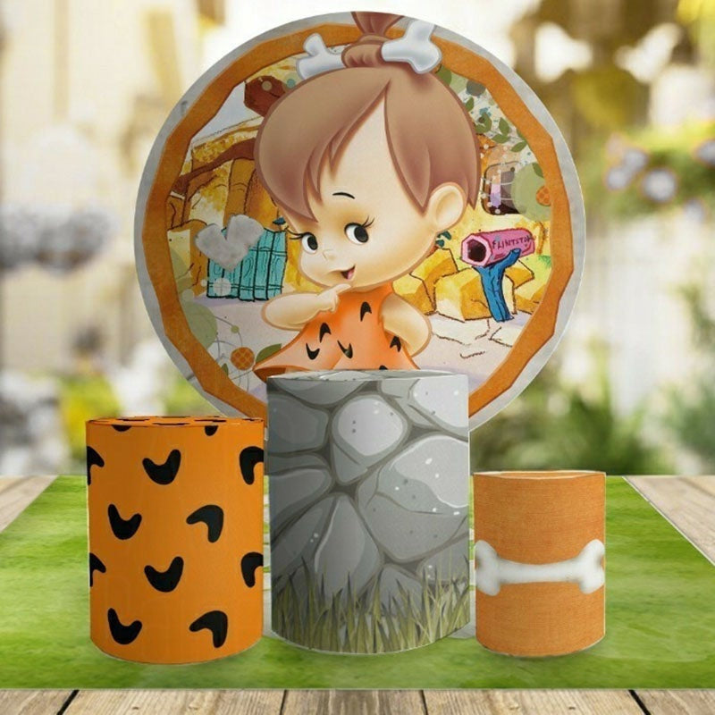 Lofaris Circle Little Baby Round Birthday Party Backdrop kit