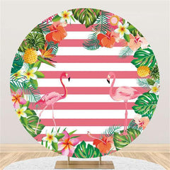 Lofaris Circle Red-Crowned Crane Stripe Happy Birthday Backdrop