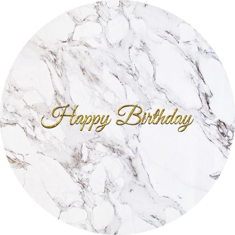 Lofaris Circle Sipmle White Abstract Marbling Birthday Backdrop