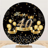 Lofaris Circle Fireworks Balloons 40th Happy Birthday Backdrop