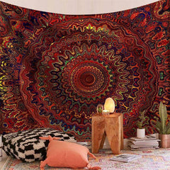 Lofaris Claret Mandala Pattern Room Decoration Wall Tapestry