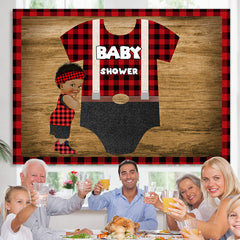 Lofaris Classic Lattice Wooden Baby Shower Backdrop For Boy