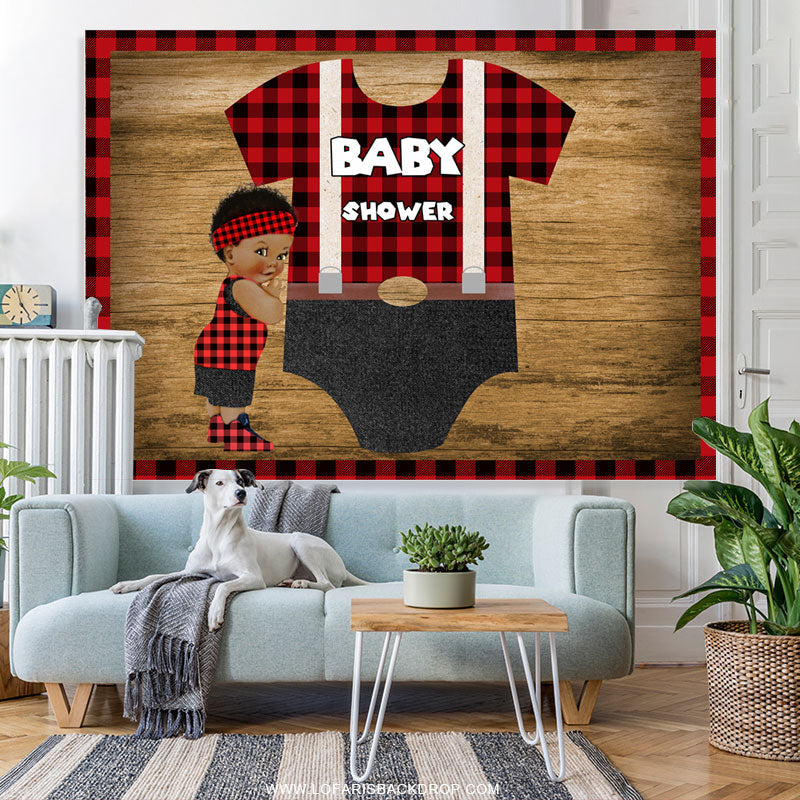Lofaris Classic Lattice Wooden Baby Shower Backdrop For Boy