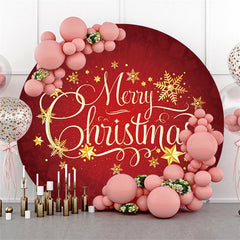 Lofaris Classical Snowflake Merry Christmas Round Backdrop