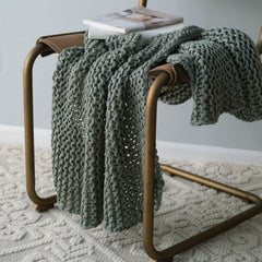 Lofaris Coarse Yarn Pure Color Decorative Soft Knitt Blanket