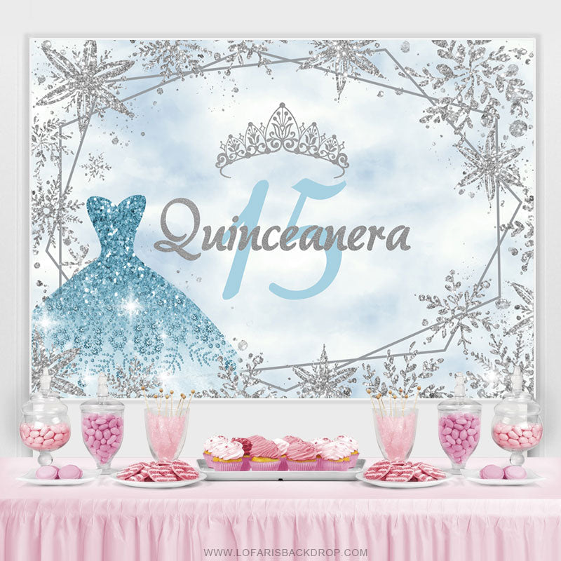 Lofaris Cold Winter With Crown Happy 15Th Birthday Backdrop