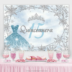 Lofaris Cold Winter With Crown Happy 15Th Birthday Backdrop