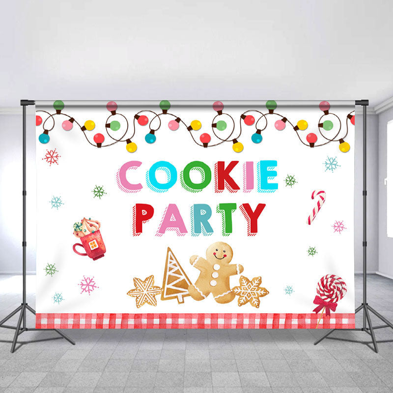 Lofaris Color Bulb Ginger Sugar Cookie Christmas Party Backdrop