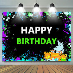 Lofaris Colored And Graffiti Black Happy Birthday Backdrop