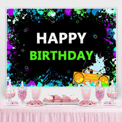 Lofaris Colored And Graffiti Black Happy Birthday Backdrop
