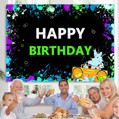 Lofaris Colored And Graffiti Black Happy Birthday Backdrop