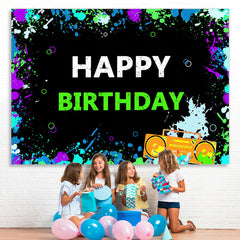 Lofaris Colored And Graffiti Black Happy Birthday Backdrop