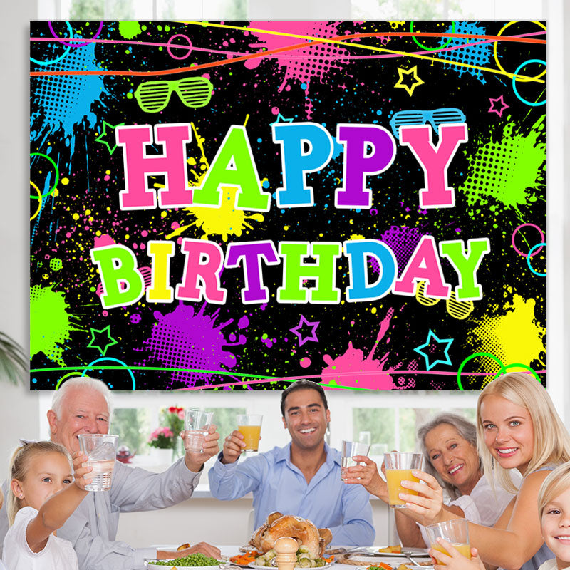 Lofaris Colored And Graffiti Happy Birthday Bcakdrop For Party