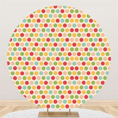 Lofaris Colored Ball Happy Birthday Round Backdrop For Party
