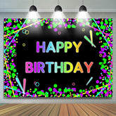 Lofaris Colored Circle With Abstract Lines Birthday Backdrop