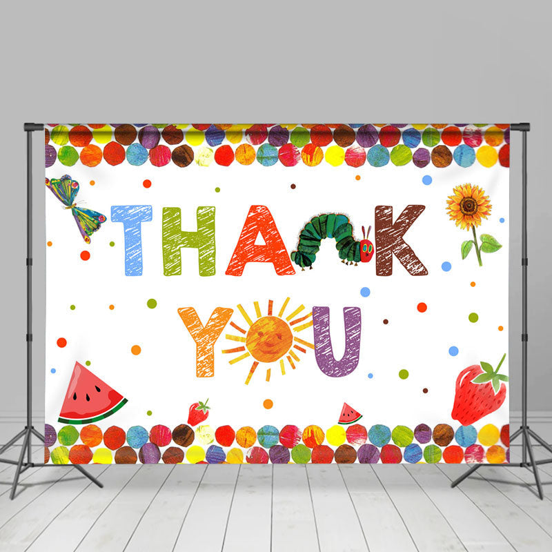 Lofaris Colored Dots Watermelon Thanksgiving Day Backdrop