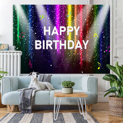 Lofaris Colored Light Glitter Bokeh Happy Birthday Backdrop