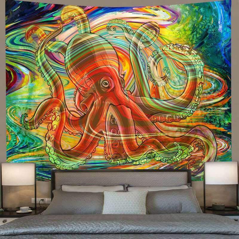 Lofaris Colored Octopus Novelty Animal Abstract Wall Tapestry