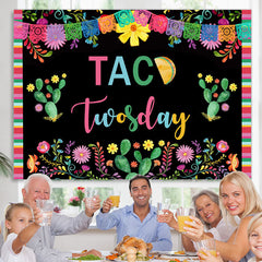 Lofaris Colored Plants With Black 2nd Birthday Party Backdrop