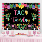 Lofaris Colored Plants With Black 2nd Birthday Party Backdrop