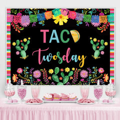 Lofaris Colored Plants With Black 2nd Birthday Party Backdrop