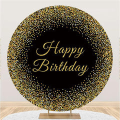 Lofaris Colored Point Black Circle Happy Birthday Backdrop