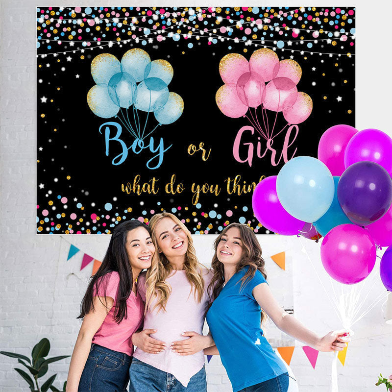 Lofaris Colorful And Glitter Balloons Baby Shower Backdrop