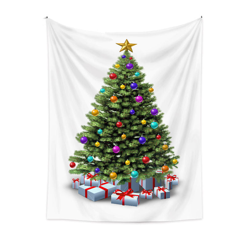 Lofaris Colorful Ball Christmas Tree Nativity Wall Tapestry