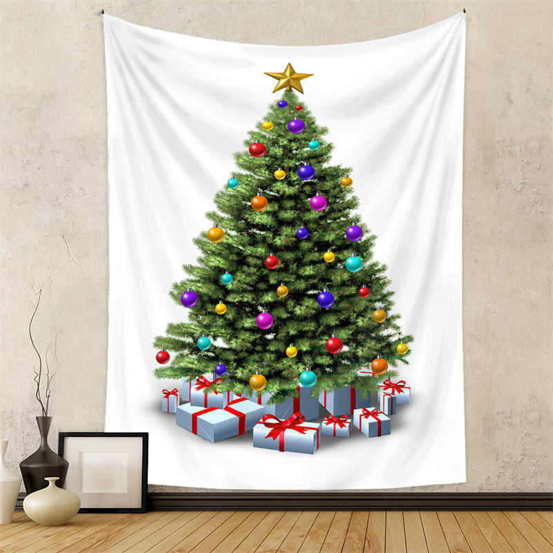 Lofaris Colorful Ball Christmas Tree Nativity Wall Tapestry