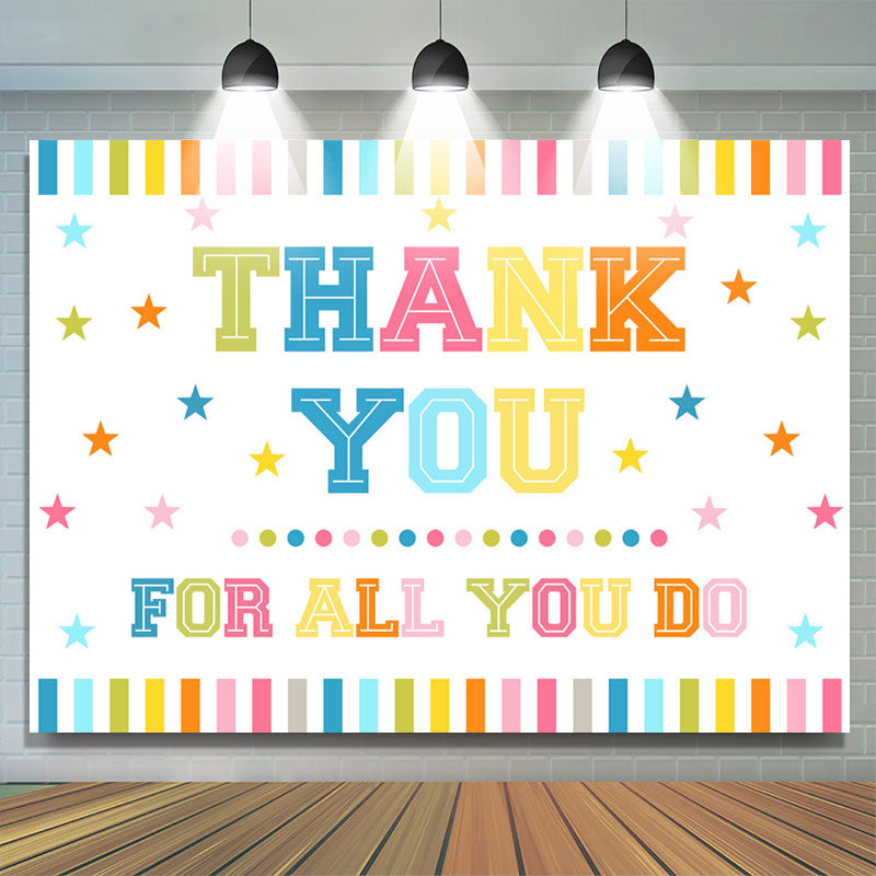 Lofaris Colorful Bright Star Thanksgiving Day Holiday Backdrop