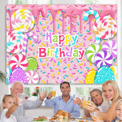 Lofaris Colorful Candy Land Dessert Happy Birthday Backdrop