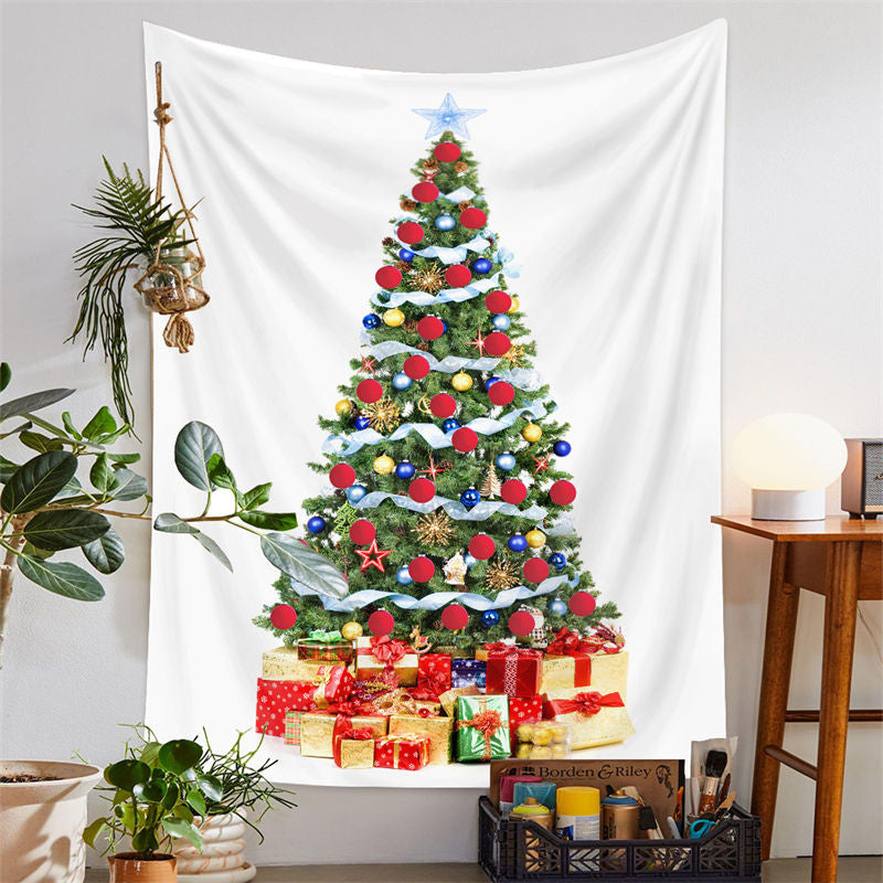 Lofaris Colorful Christmas Tree Gifts Wall Tapestry Hanging