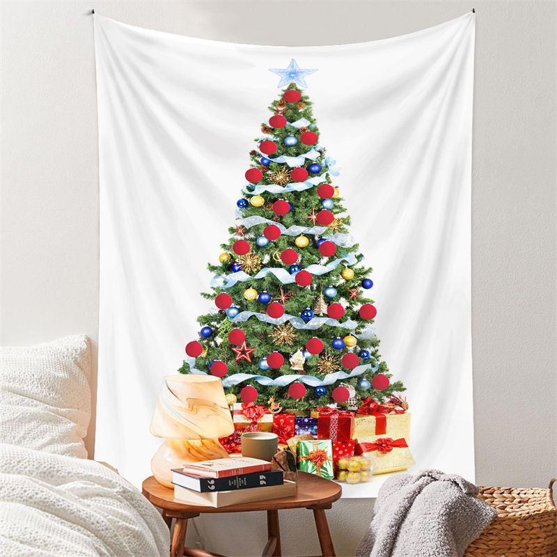 Lofaris Colorful Christmas Tree Gifts Wall Tapestry Hanging