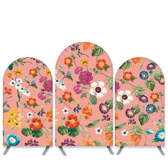 Lofaris Colorful Floral Theme Pink Arch Backdrop Kit For Party