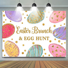 Lofaris Colorful Glitter Easter Bruch Egg Hunt Backdrop