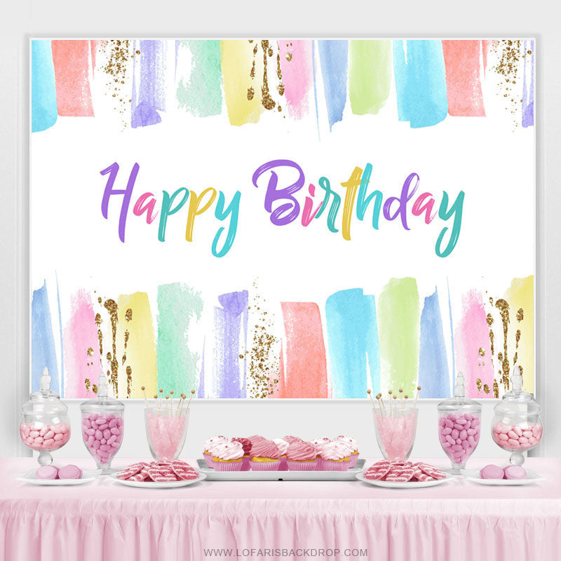 Lofaris Colorful Glitter Painting Backdrop For Birthday Party