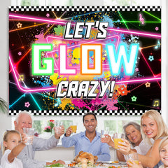 Lofaris Colorful Graffiti Lets Glow Crazy Birthday Backdrop