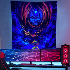 Lofaris Colorful Hippie Mushroom Wall Mandala Blacklight Tapestry