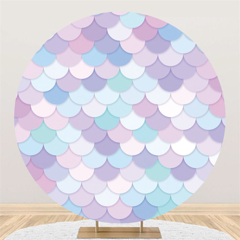 Lofaris Colorful Scales Mermaid Theme Circle Event Backdrop