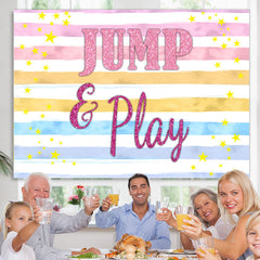 Lofaris Colorful Stripe Star Jump And Play Night Party Backdrop