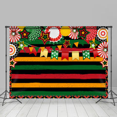 Lofaris Colorful Stripes And Flags Mexican Party Backdrop